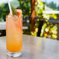 J & M's Midtown Cafe - Seasonal shrubs.