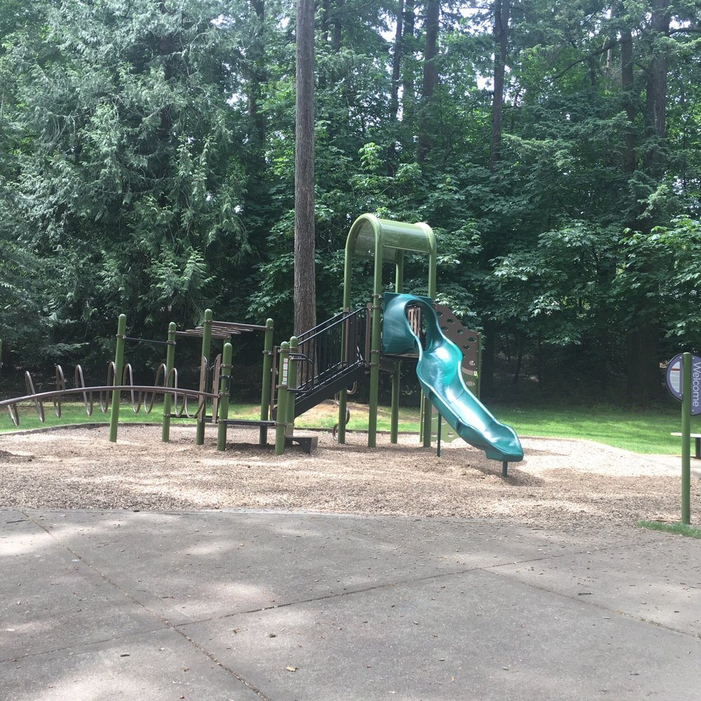 Waluga Park - East - Balancing bridge, monkey bars, slide down bar and slide - Parks Near Me - Lake Oswego, Oregon Waluga Park - East - Balancing bridge, monkey bars, slide down bar and slide - Parks Near Me - Lake Oswego, Oregon