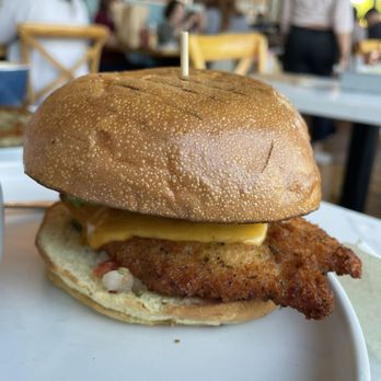 Willow & Whisk - Crispy chicken with cheddar and avocado on a brioche bun - Breakfast & Brunch Near Me - Wyckoff, New Jersey Willow & Whisk - Crispy chicken with cheddar and avocado on a brioche bun - Breakfast & Brunch Near Me - Wyckoff, New Jersey