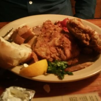 Lambert's Cafe - Ozark - Fried Chicken with chunky apple sauce & corn. - American Near Me - Ozark, Missouri