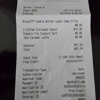 Paris Baguette - Reciept - Coffee & Tea Near Me - Milpitas, California Paris Baguette - Reciept - Coffee & Tea Near Me - Milpitas, California