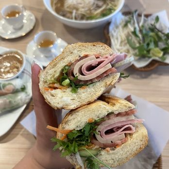 SaiGon Nho - Cross section of combo banh mi - Vietnamese Near Me - Fairfield, California