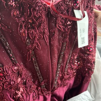 Couture on Grand Cleaners and Alteration - Back of the dress where 3 inches needed to be taken down. - Dry Cleaning Near Me - Walnut, California