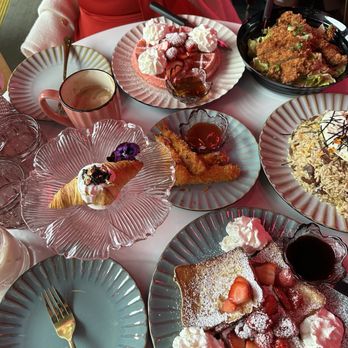 Champagne Poetry - Mini caviar croissant, French toast, fried rice, shrimp tempura, waffle, pork katsu salad. - Champagne Bars Near Me - Portland, Oregon Champagne Poetry - Mini caviar croissant, French toast, fried rice, shrimp tempura, waffle, pork katsu salad. - Champagne Bars Near Me - Portland, Oregon