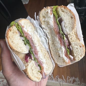 Bialy's Bagels - Lox & veggies + cream cheese on sesame - Bagels Near Me - Cleveland, Ohio Bialy's Bagels - Lox & veggies + cream cheese on sesame - Bagels Near Me - Cleveland, Ohio