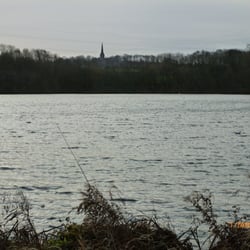 Elsecar Park - Elsecar lake and wentworth church in the distance