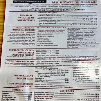 The Floridian - Menu as of August 2024 - Cuban Near Me - Tampa, Florida The Floridian - Menu as of August 2024 - Cuban Near Me - Tampa, Florida