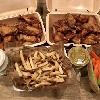 Wingstop - Family pack: 30 pcs bone in lemon pepper wings, large fries and veggie sticks. - Chicken Wings Near Me - Las Vegas, Nevada Wingstop - Family pack: 30 pcs bone in lemon pepper wings, large fries and veggie sticks. - Chicken Wings Near Me - Las Vegas, Nevada