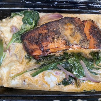 KitchenCray Cafe - Blackened Salmon, garlic mashed potatoes and spinach - Breakfast & Brunch Near Me - Lanham, Maryland