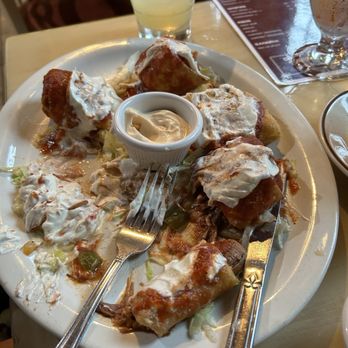 Rancho Alegre Mexican Restaurant - Minichangas. They screwed up and gave us regular chimichangas. But then cut them in half. - Mexican Near Me - Georgetown, Connecticut