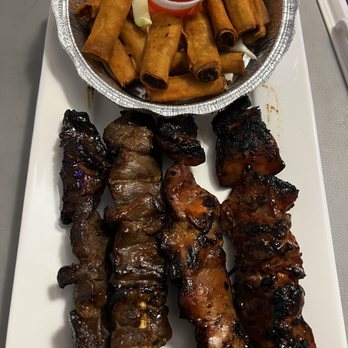 Kabayan Grill - Lumpiang Shanghai, 2 Pork Skewers & 2 Chicken Skewers 2-20-2026 - Filipino Near Me - East Meadow, New York