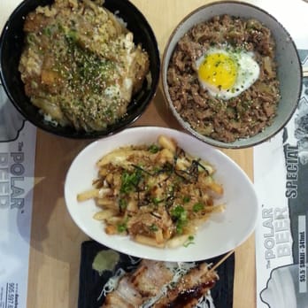 Donburi - Gyudon, tongkatsu, terriyaki Fries, chicken and pork skewers - Japanese Near Me - Markham, Ontario