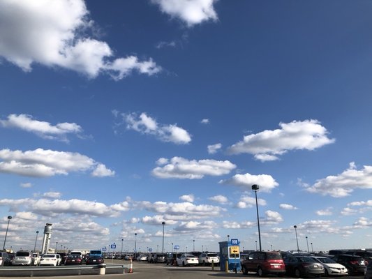 Red Shuttle Lot parking rows at Columbus CMH