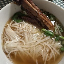 Pho w pork chop. Takeout at home.