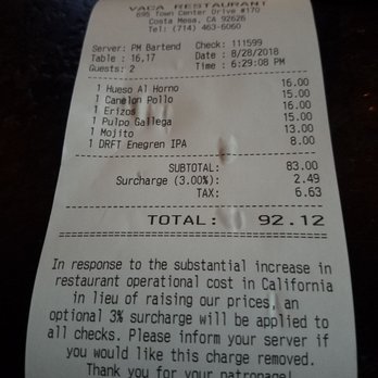 Vaca - 3% surcharge automatically added to the bill - Tapas/Small Plates Near Me - Costa Mesa, California