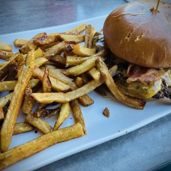 Salem Street Pub - "My Wife Said It Would Never Sell" burger with French Fries - American Near Me - Apex, North Carolina Salem Street Pub - "My Wife Said It Would Never Sell" burger with French Fries - American Near Me - Apex, North Carolina