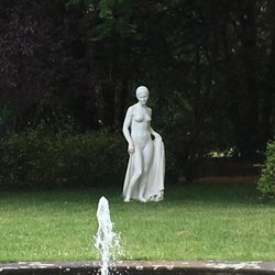 Hotel Schloss Eckberg - Garden Statue at dinner area.
