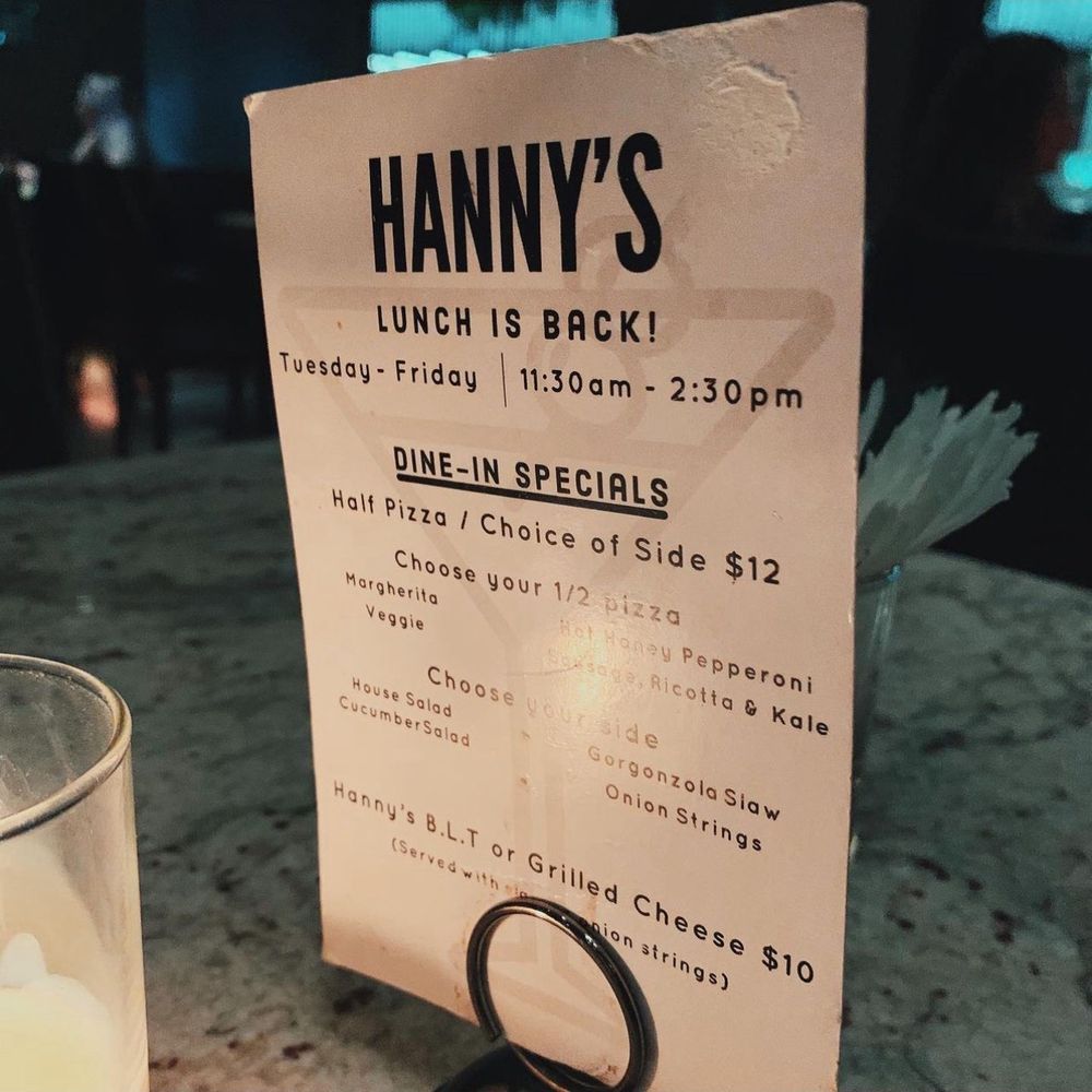 Hanny's - Menu - Lounges Near Me - Phoenix, Arizona Hanny's - Menu - Lounges Near Me - Phoenix, Arizona