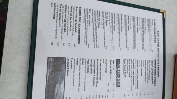 Menu photo 5 Log Cabin Diner Klamath, CA