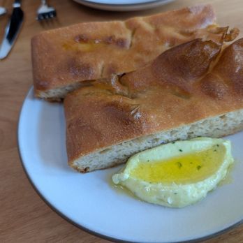 Range Life - FOCACCIA knoll farms green garlic + local honey butter 9 - Desserts Near Me - Livermore, California