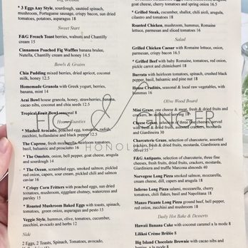 Fig & Ginger - menu 6/28/2022 - Breakfast & Brunch Near Me - Honolulu, Hawaii Fig & Ginger - menu 6/28/2022 - Breakfast & Brunch Near Me - Honolulu, Hawaii