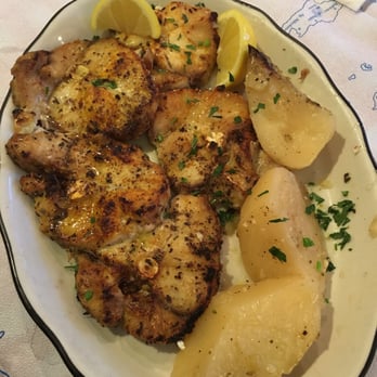 Gregory's 26 Corner Taverna - Grilled baby shark with roasted potatoes. Gregory's 26 Corner Taverna, Astoria. - Greek Near Me - Astoria, New York