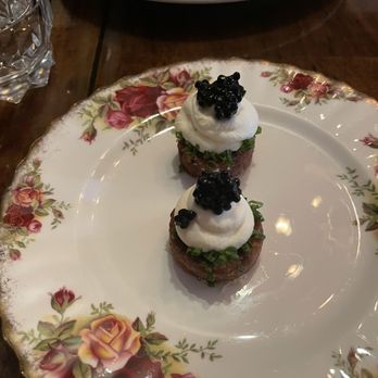 The Mackenzie Room - Tater tot bite with caviar. Best bite you'll ever taste - Canadian (New) Near Me - Vancouver, British Columbia