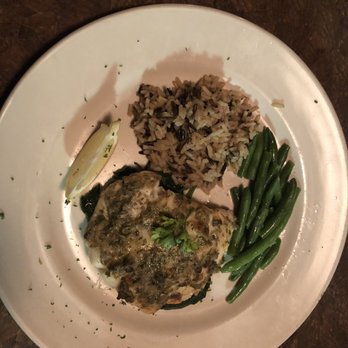 Zoey's Double Hex - Broiled Haddock with rice pilaf on bed of spinach - American Near Me - Manchester, Vermont Zoey's Double Hex - Broiled Haddock with rice pilaf on bed of spinach - American Near Me - Manchester, Vermont