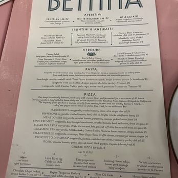 Bettina - menu 3/19/2024 - Pizza Near Me - Santa Barbara, California Bettina - menu 3/19/2024 - Pizza Near Me - Santa Barbara, California
