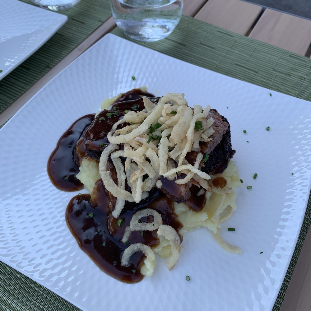 Nest - Braised brisket on mashed potatoes - Wine Bars Near Me - Uxbridge, Ontario Nest - Braised brisket on mashed potatoes - Wine Bars Near Me - Uxbridge, Ontario