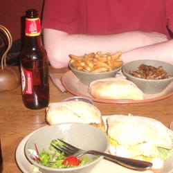 Nando's - Back: Chicken Livers in Medium Level Sauce.  Front: Chicken Sandwich.  Photo courtesy of my friend Erik who was on the trip too