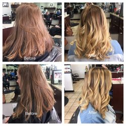 Creative Hair - Transformation with balayage. Hair by April.