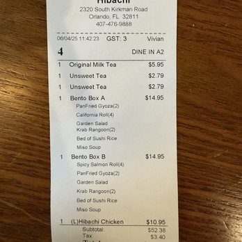 Okayama - Our bill - Ramen Near Me - Orlando, Florida Okayama - Our bill - Ramen Near Me - Orlando, Florida