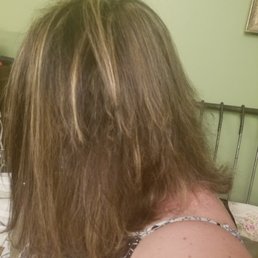 Nadia cut a random uneven chunk out of the back of my hair. Now it looks like my toddler cut my hair Nadia cut a random uneven chunk out of the back of my hair. Now it looks like my toddler cut my hair