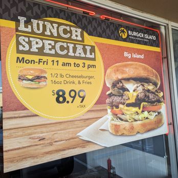 Burger Island | Richardson - This is the sign that drew me in. My cheeseburger didn't look quite that good - Burgers Near Me - Richardson, Texas Burger Island | Richardson - This is the sign that drew me in. My cheeseburger didn't look quite that good - Burgers Near Me - Richardson, Texas