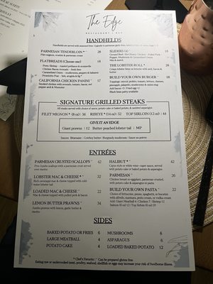 Menu photo 1 Dining On The Edge Orofino, ID