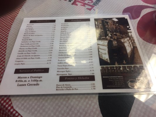 Menu photo 2 Mekatos Bakery Miami, FL