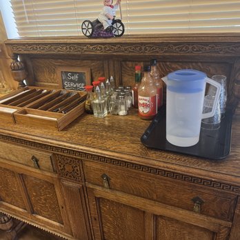 K Chicken - Utensil and condiment station~ - Korean Near Me - Burnaby, British Columbia