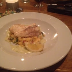 Monkfish served on a bed of creamy risotto