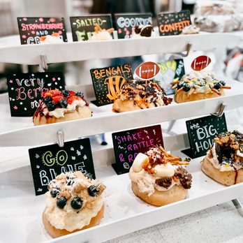 Cinnaholic - display case with various flavors they're featuring - Bakeries Near Me - Ann Arbor, Michigan