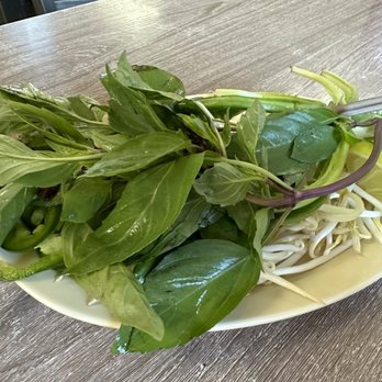 Pho Hoa - Veggie tray - basil bean sprouts, jalapeños, lime - Vietnamese Near Me - San Diego, California