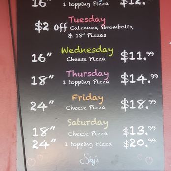 Sky's Pizza Pie - Daily Specials 01-29-2025 - Pizza Near Me - Pensacola, Florida Sky's Pizza Pie - Daily Specials 01-29-2025 - Pizza Near Me - Pensacola, Florida