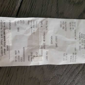 Black Bear Diner Palmdale - Receipt - Diners Near Me - Palmdale, California Black Bear Diner Palmdale - Receipt - Diners Near Me - Palmdale, California