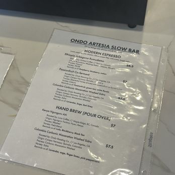 Ondo Coffee - Menu - Coffee & Tea Near Me - Artesia, California