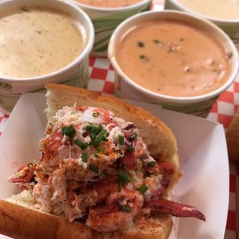 Pike Place Chowder - Half lobster roll and chowder sampler - Seafood Near Me - Seattle, Washington Pike Place Chowder - Half lobster roll and chowder sampler - Seafood Near Me - Seattle, Washington