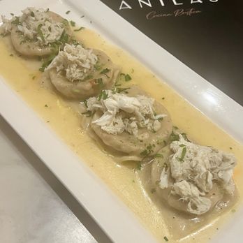 Anila’s Cucina Rustica - Lobster ravioli with mascarpone, citrus butter and topped with blue crab. - Italian Near Me - Pala, California