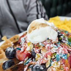The Maple Bar Cafe - Fruity pebble waffle