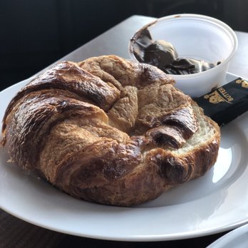 Never Enough Thyme - Butter Croissant with a cup of Nutella - Cafes Near Me - Alpharetta, Georgia