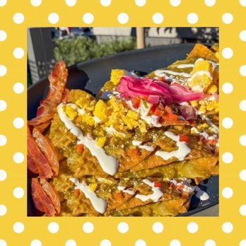 Pym Test Kitchen - Chilaquiles with Scrambled Eggs & Green Tomatillo Sauce - Coffee & Tea Near Me - Anaheim, California Pym Test Kitchen - Chilaquiles with Scrambled Eggs & Green Tomatillo Sauce - Coffee & Tea Near Me - Anaheim, California