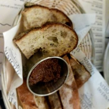 Nisiotis Taverna - Complimentary bread and olive tapenade - Greek Near Me - Teaneck, New Jersey